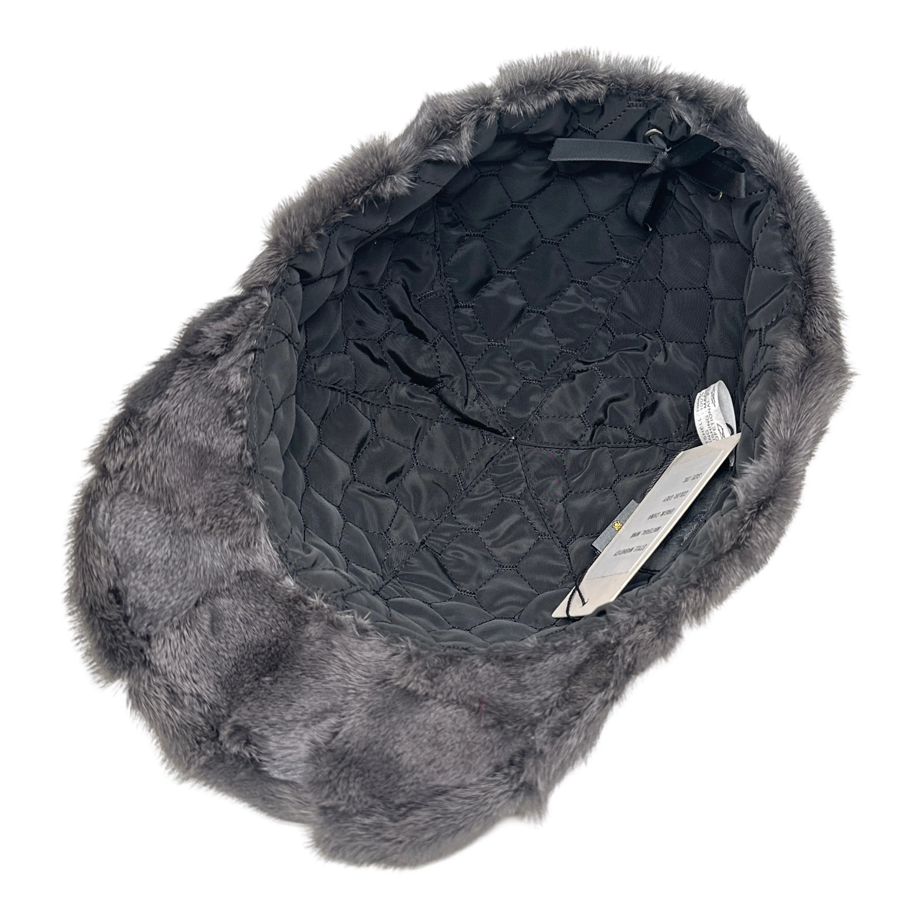 Kashani Grey Diamond Cut Mink Baseball Hat