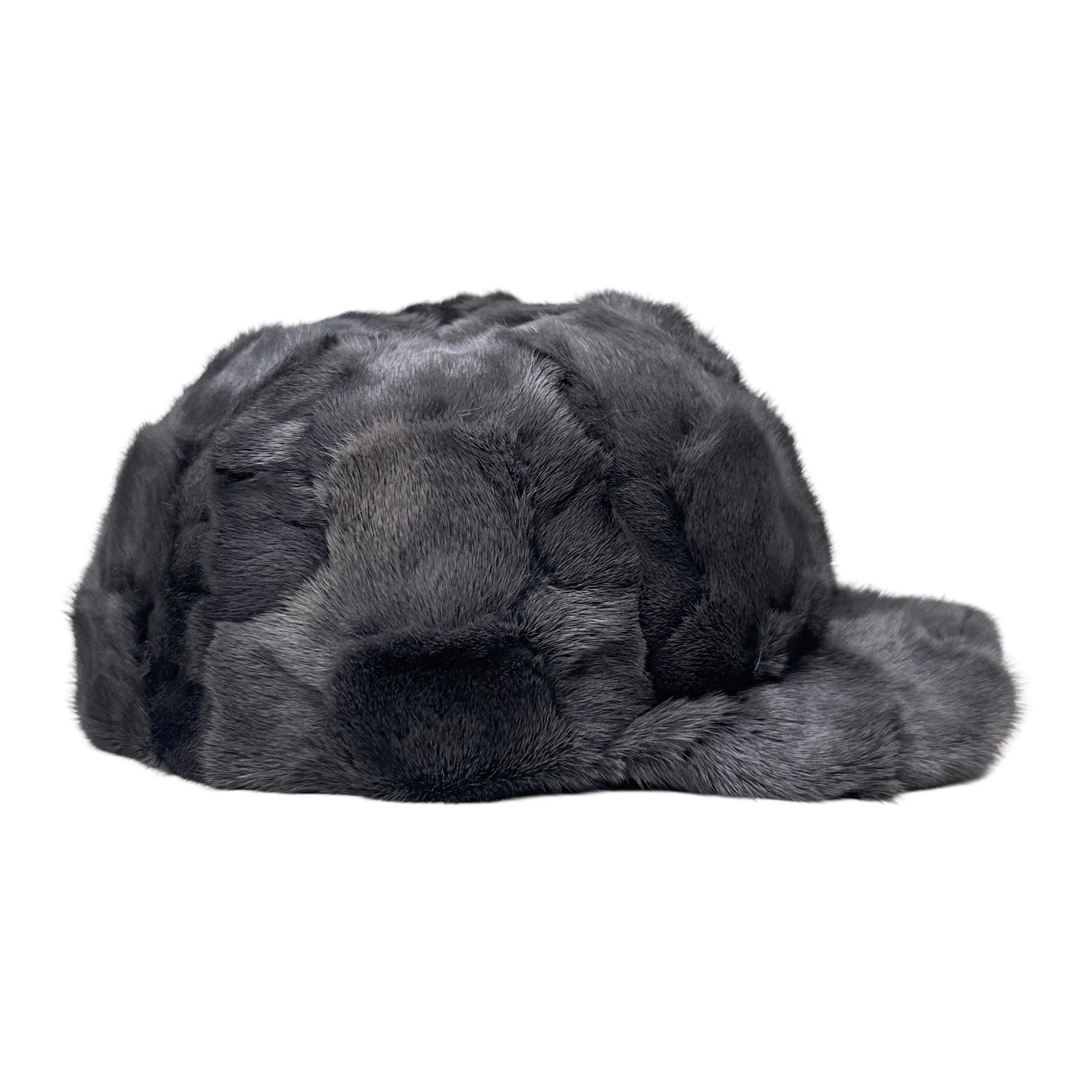 Kashani Grey Diamond Cut Mink Baseball Hat