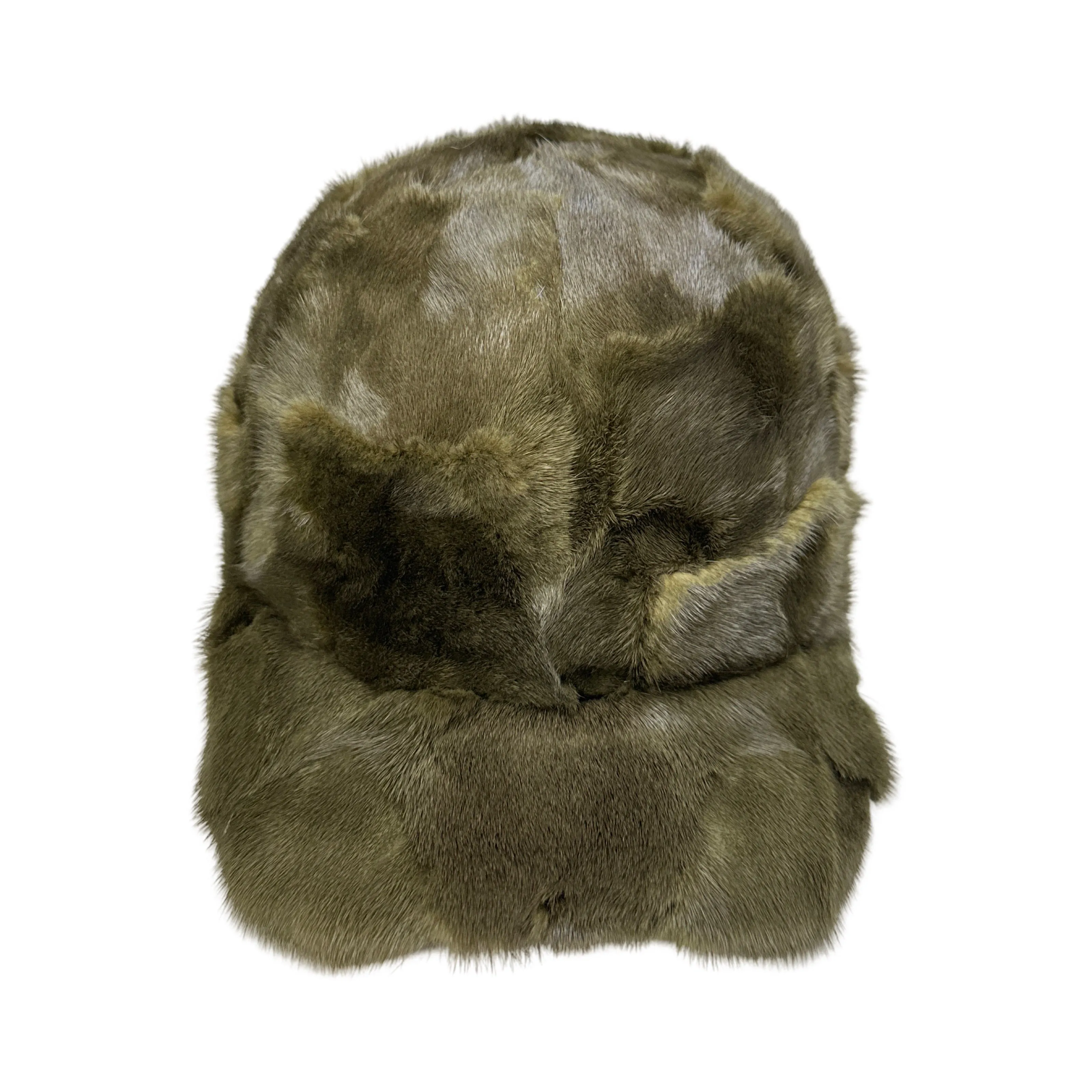 Kashani Olive Diamond Cut Mink Baseball Hat