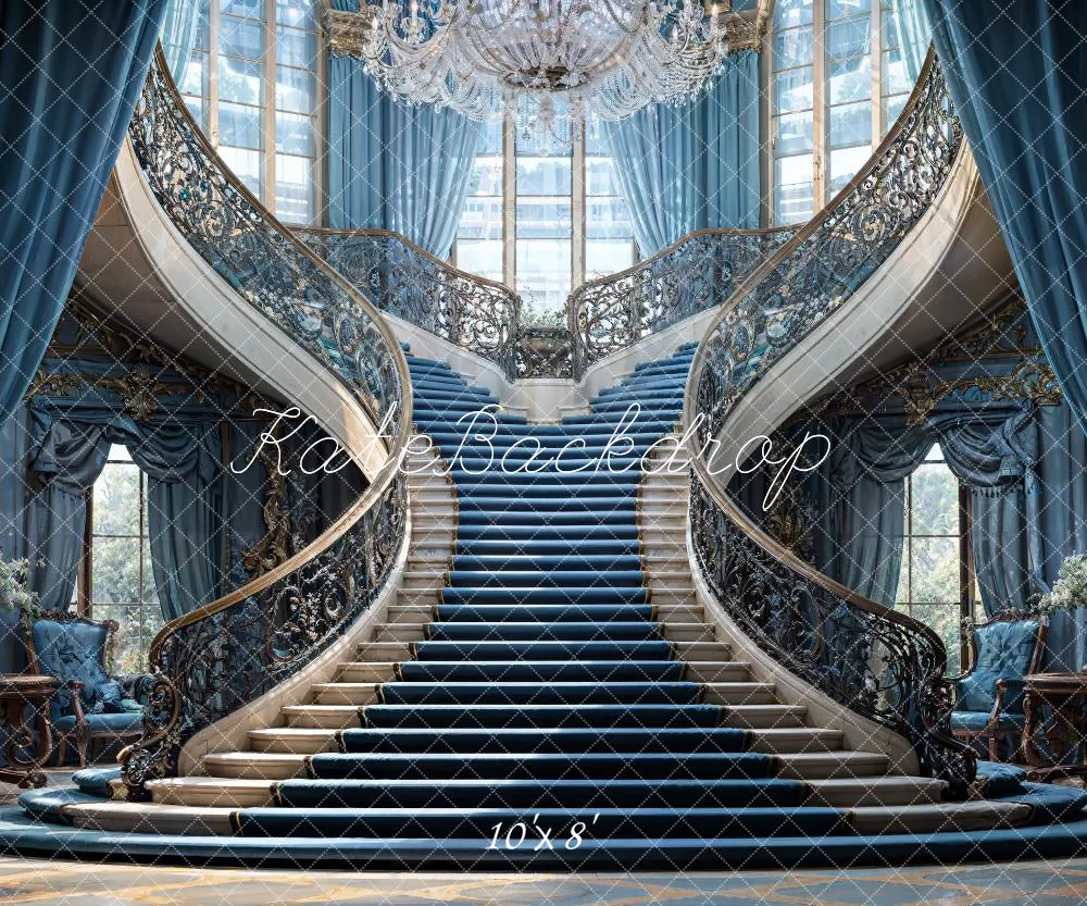 Kate Blue Luxury Staircase Wedding Backdrop Designed by Chain Photography