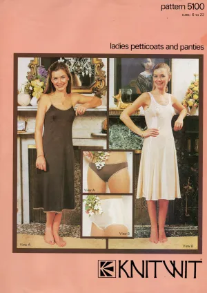 Knitwit 5100 Womens Bikini Briefs & Full Slips 1980s Vintage Sewing Pattern Sizes 6 - 22 UNCUT Factory Folded Master Pattern
