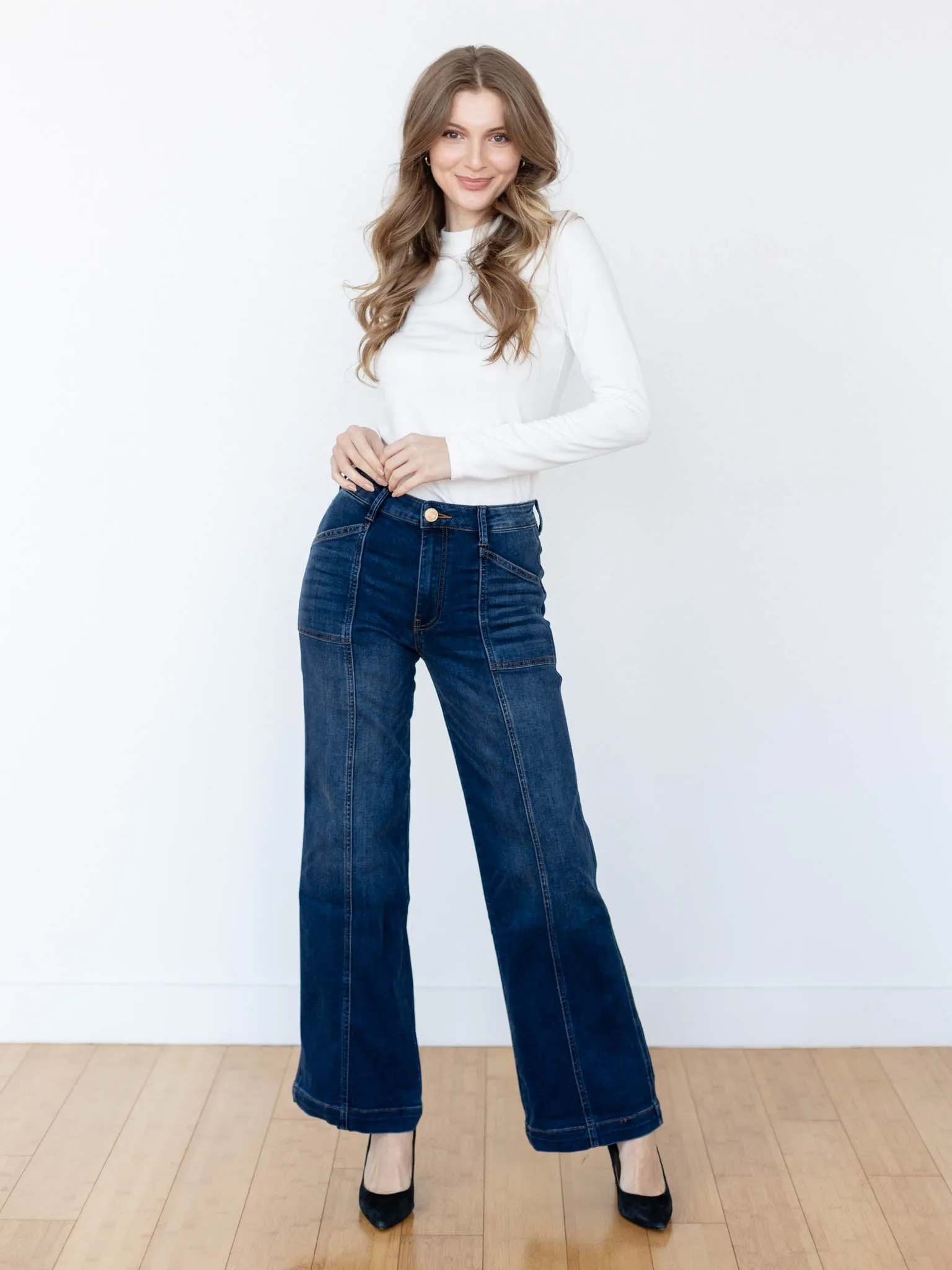 KUT Energy Jodi High Rise Wide Leg Patch Pocket