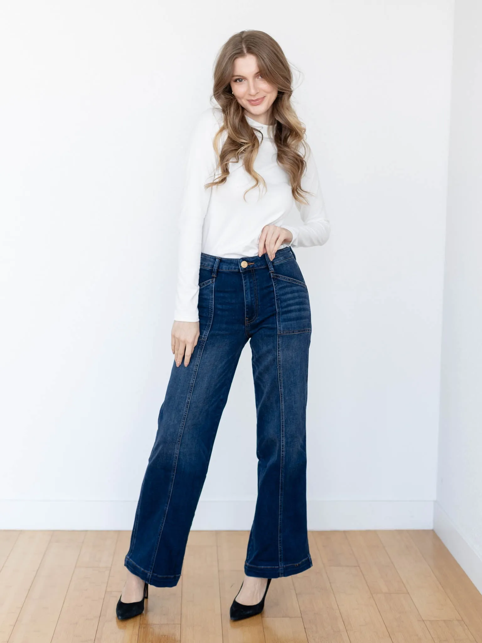 KUT Energy Jodi High Rise Wide Leg Patch Pocket