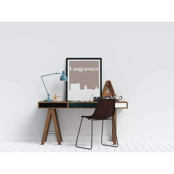 Lancaster, Pennsylvania retro inspired city skyline