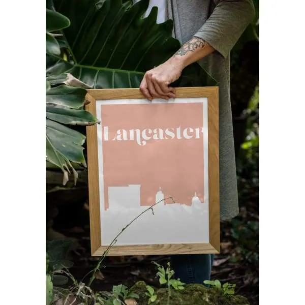 Lancaster, Pennsylvania retro inspired city skyline