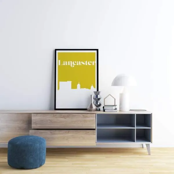 Lancaster, Pennsylvania retro inspired city skyline
