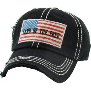 Land Of The Free Vintage Ballcap One Size Adjustable