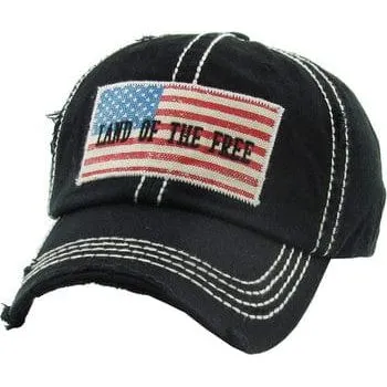 Land Of The Free Vintage Ballcap One Size Adjustable