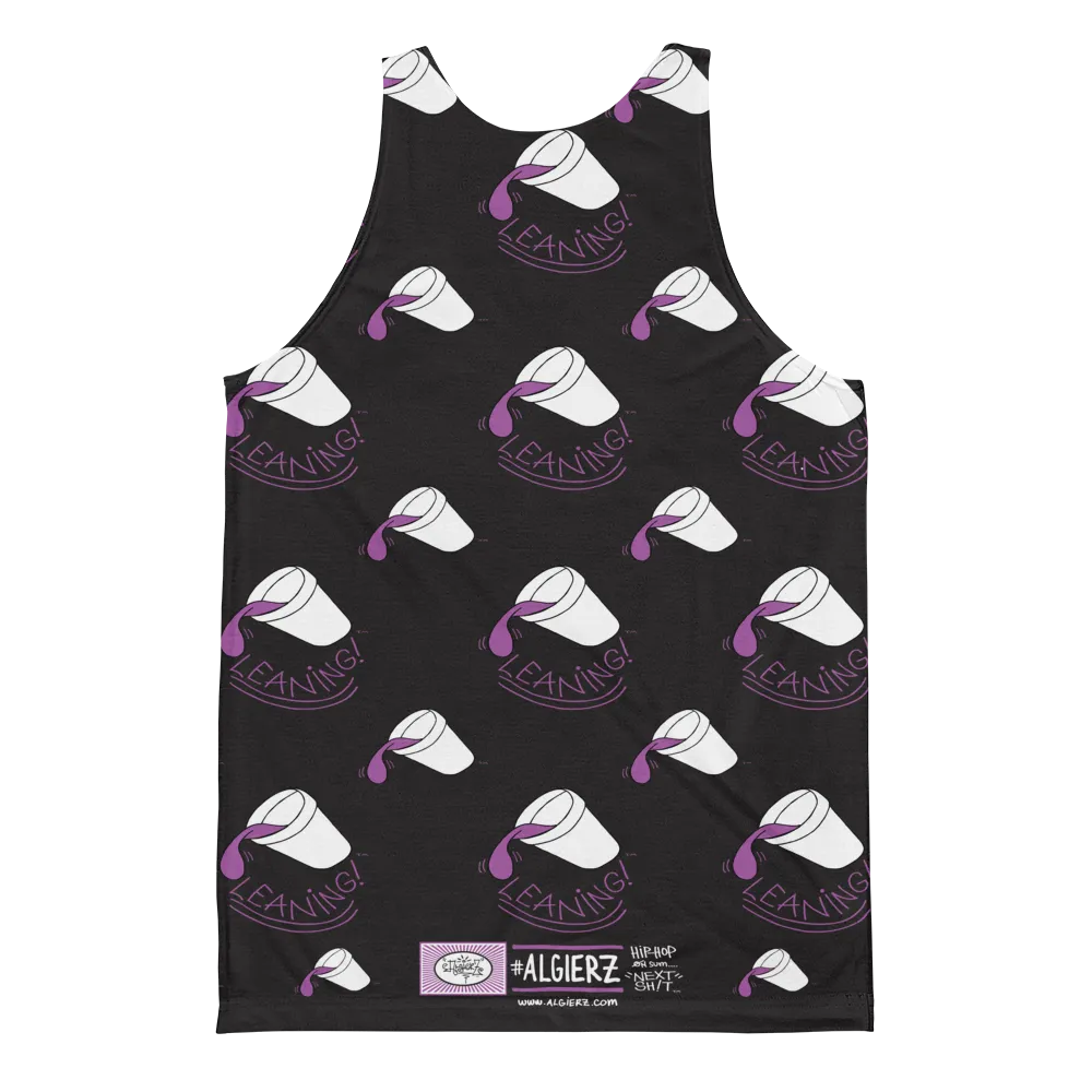 Leaning Foam Drank Cup Repeating Design - Tank Top (Black)