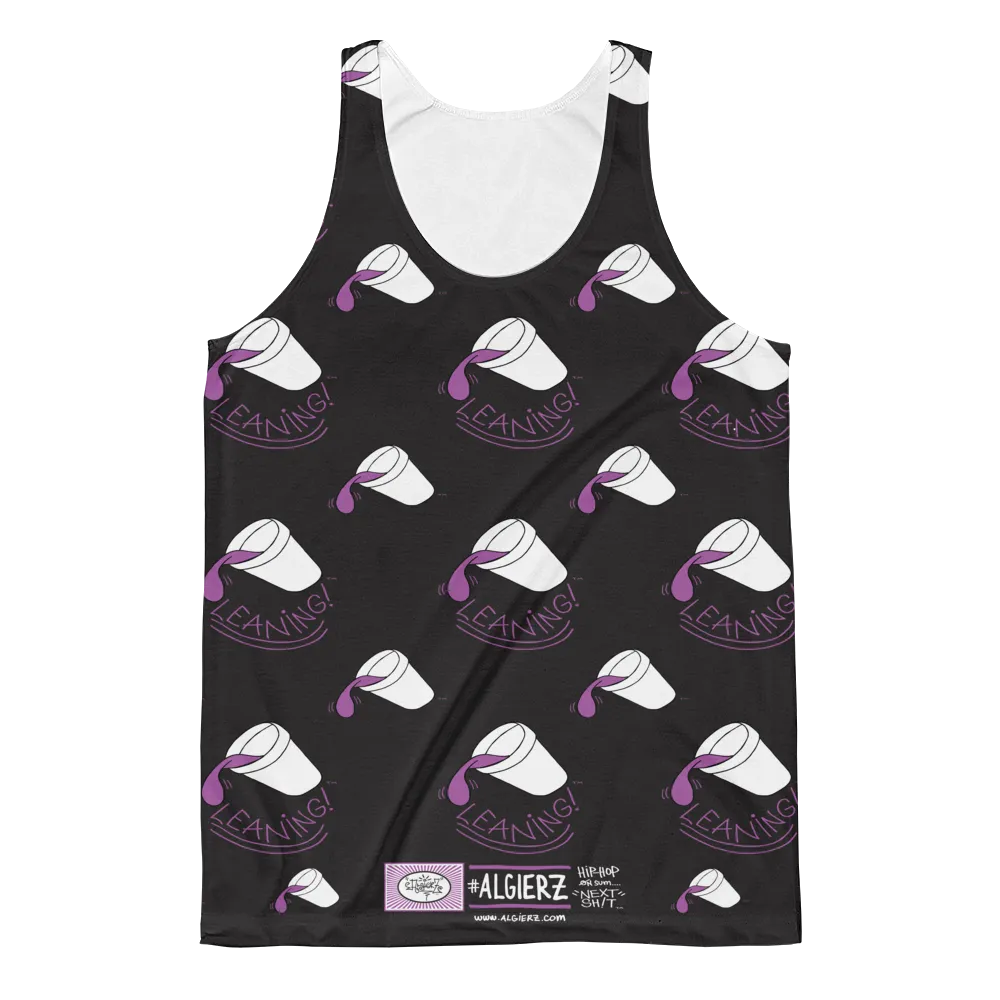 Leaning Foam Drank Cup Repeating Design - Tank Top (Black)