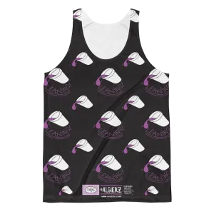 Leaning Foam Drank Cup Repeating Design - Tank Top (Black)