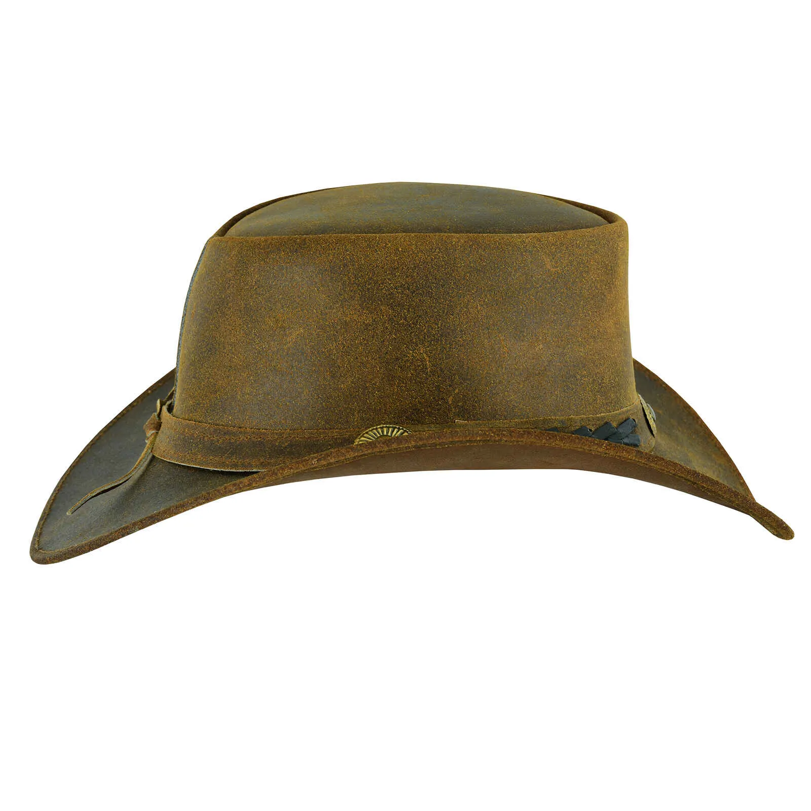 Leatherick Brown Vintage Wide Brim Hat