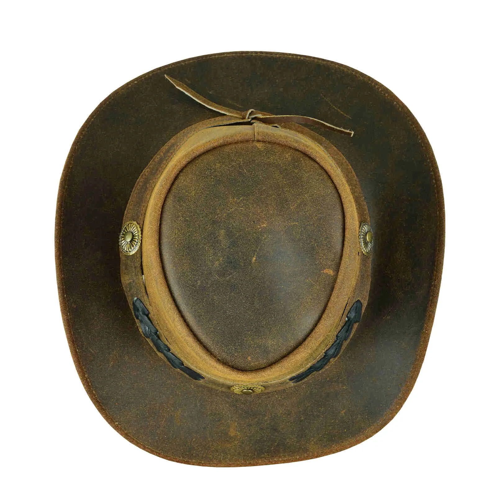 Leatherick Brown Vintage Wide Brim Hat