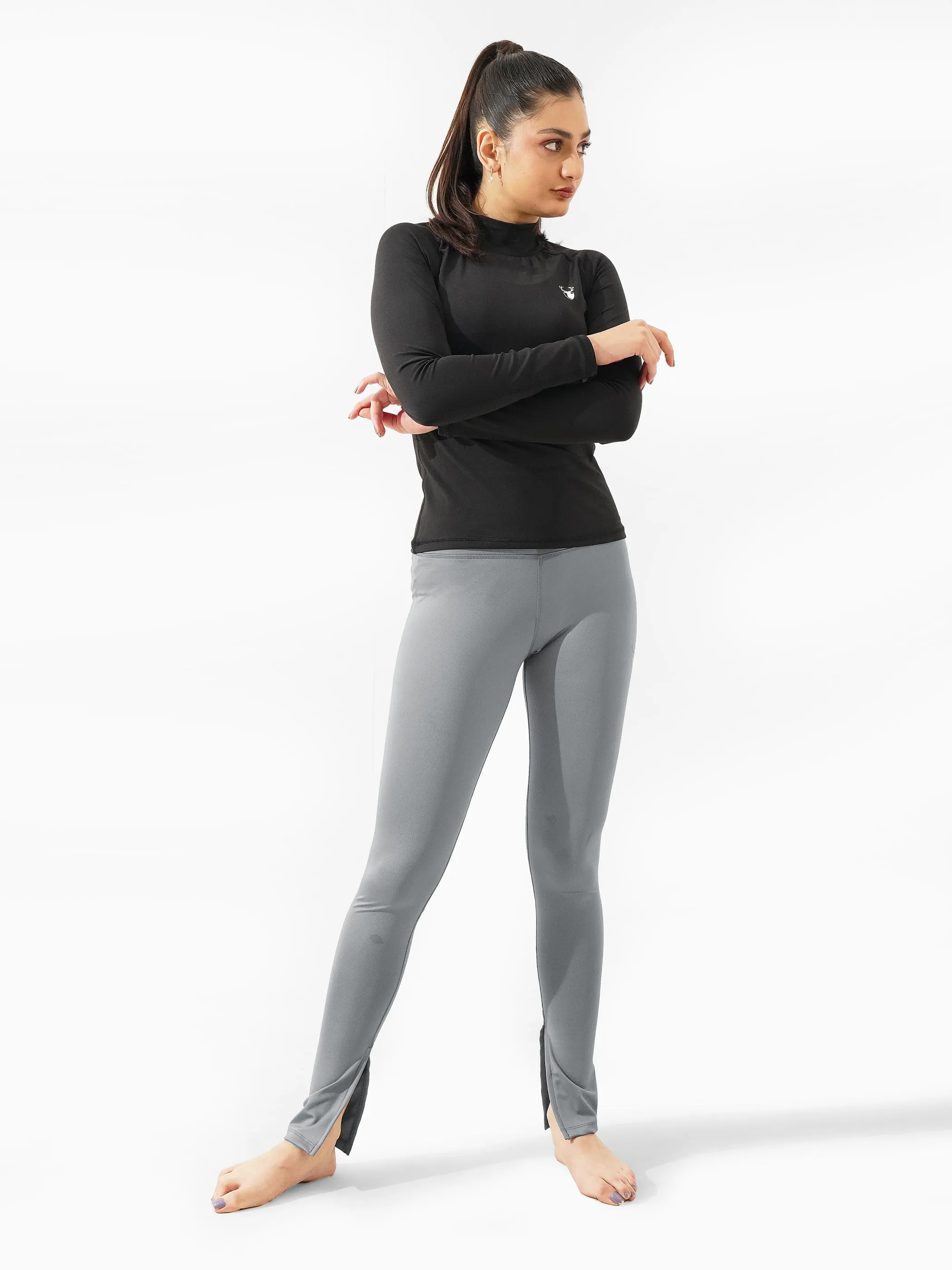 Leera Split Hem Legging in Grey