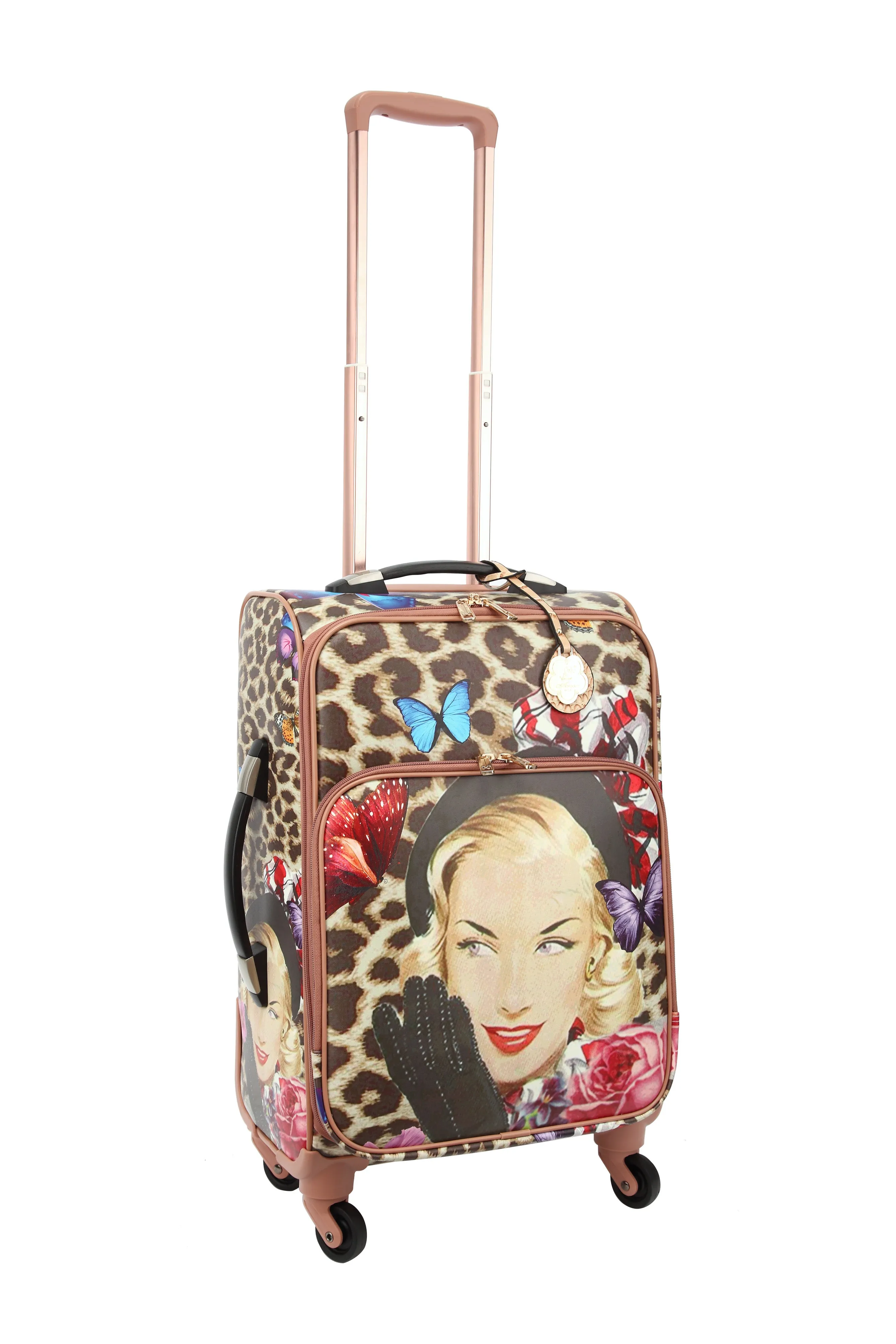 Leopard Vintage Carry on Luggage with Spinner Wheels [FJL6999]