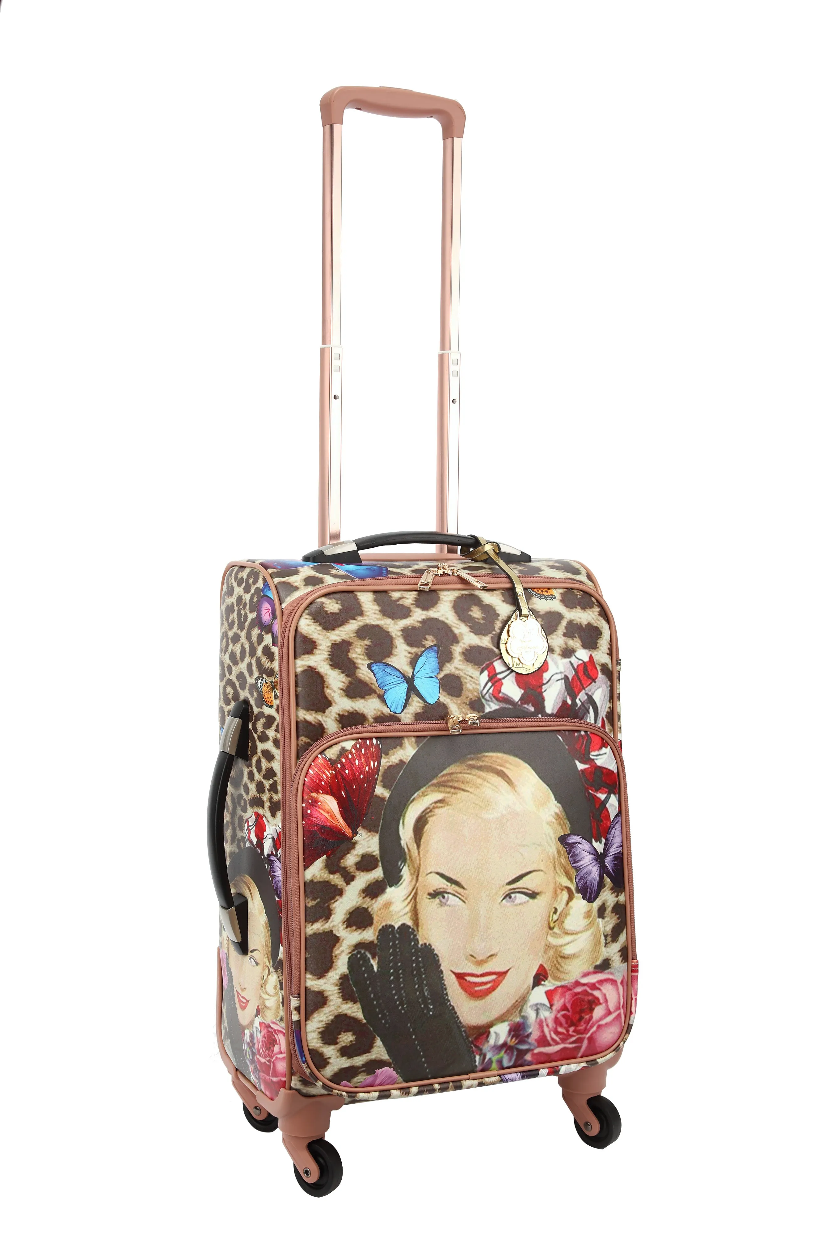 Leopard Vintage Carry on Luggage with Spinner Wheels [FJL6999]