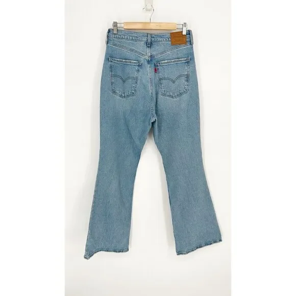 Levi's Premium 70s High Flare Jeans Light Wash Blue High Rise Relaxed Women's 30
