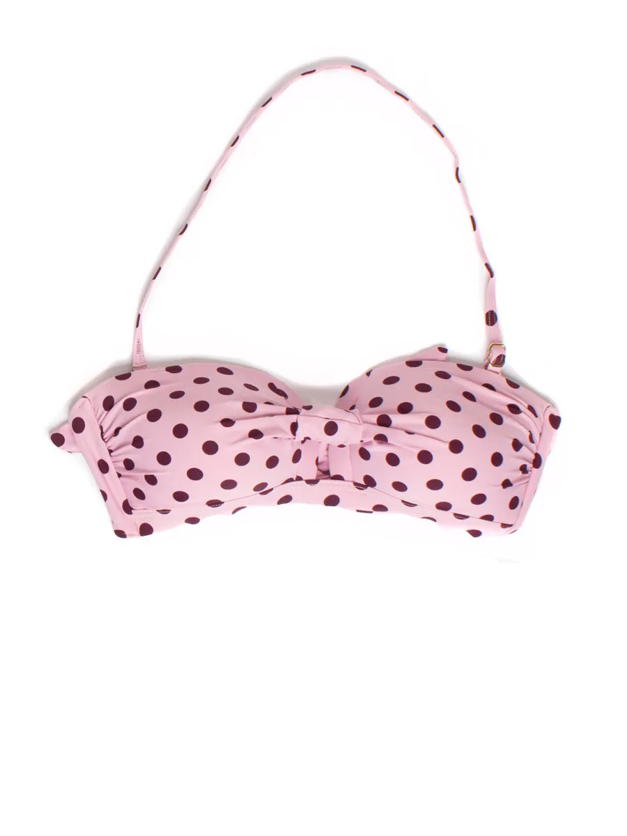 Lia Dot Moulded Bandeau in Winter Pink