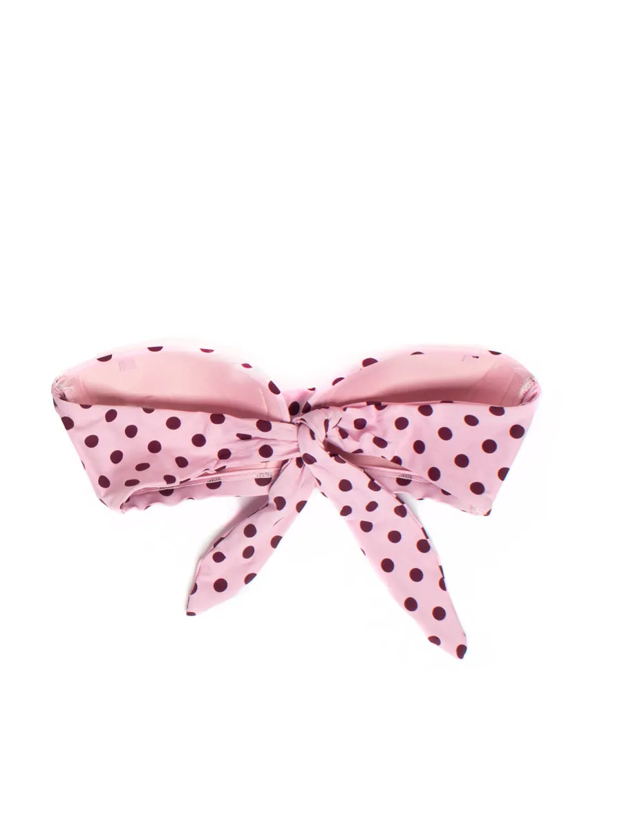 Lia Dot Moulded Bandeau in Winter Pink