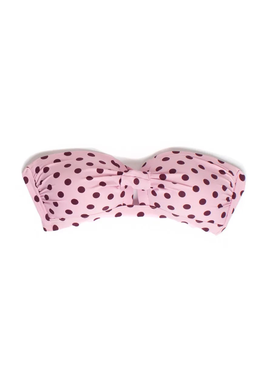 Lia Dot Moulded Bandeau in Winter Pink