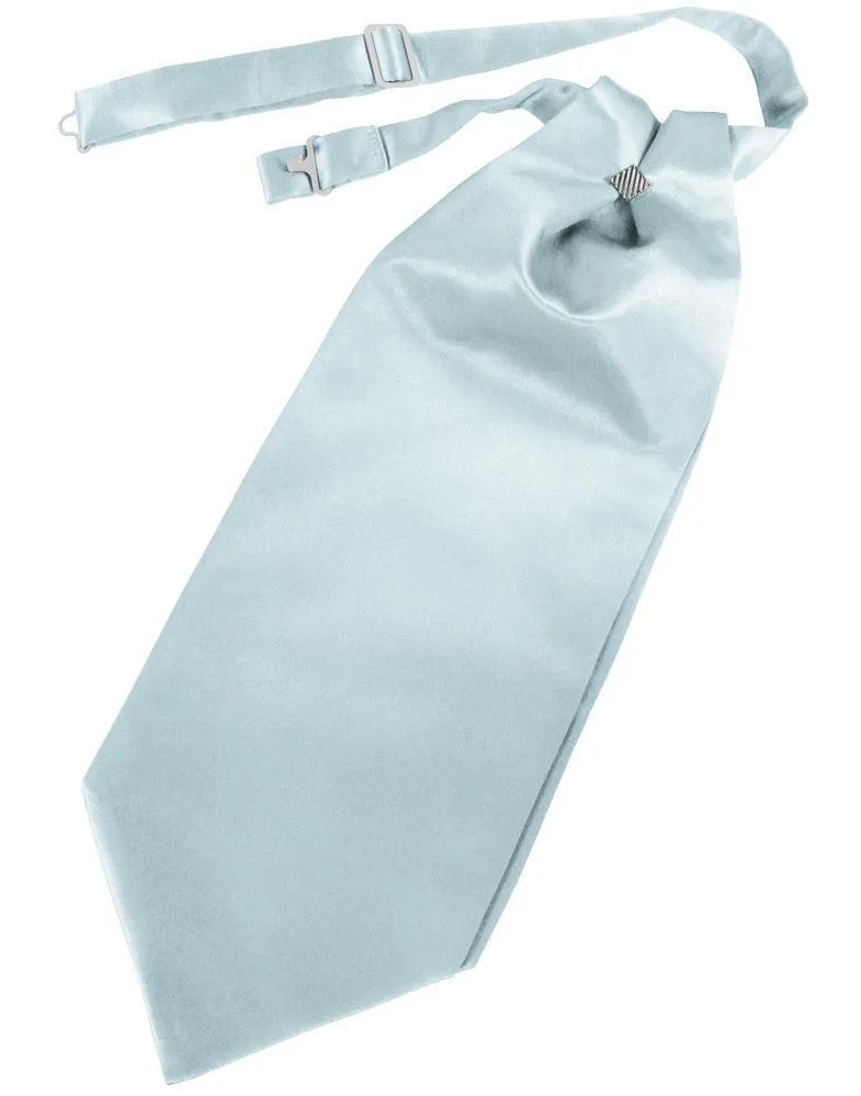 Light Blue Solid Satin Kids Cravat
