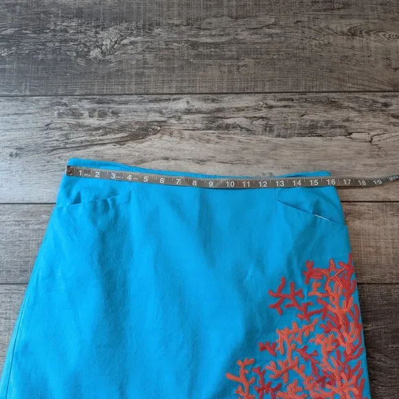 Lilly Pulitzer Blue Pencil Mini Skirt Sz 10.