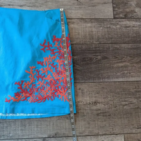 Lilly Pulitzer Blue Pencil Mini Skirt Sz 10.