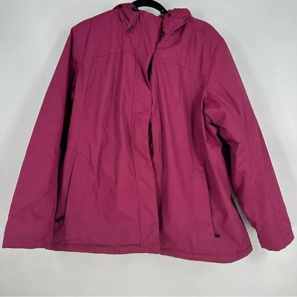 L.L BEAN Women’s Magenta Warmer Weather Winter Coat Jacket Sz 2X