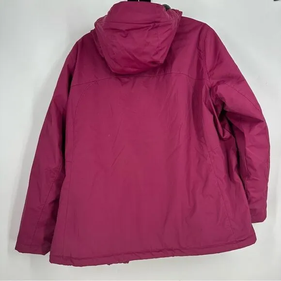 L.L BEAN Women’s Magenta Warmer Weather Winter Coat Jacket Sz 2X