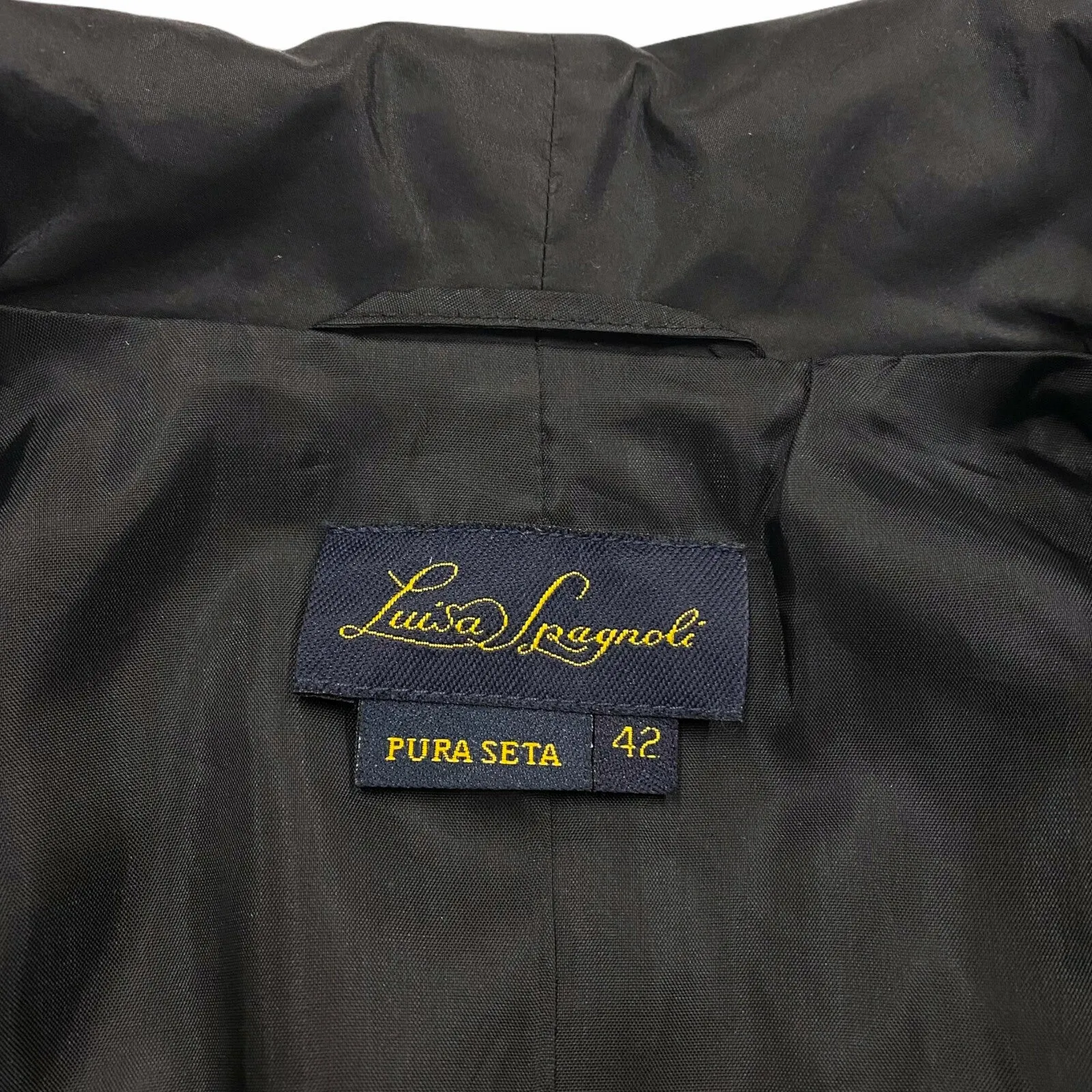 Luisa Spagnoli Silk Jacket | Vintage Womens Luxury High End Designer Black