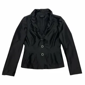Luisa Spagnoli Silk Jacket | Vintage Womens Luxury High End Designer Black