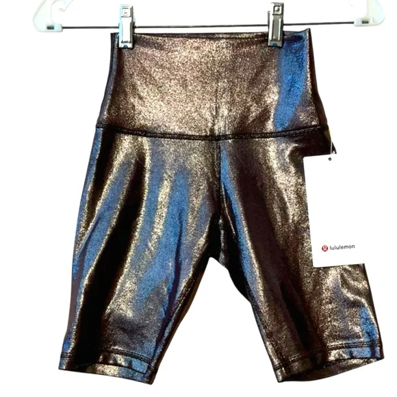 LULULEMON ATHLETICA sz 2 Shorts Metallic Align HR High Rise Red Black