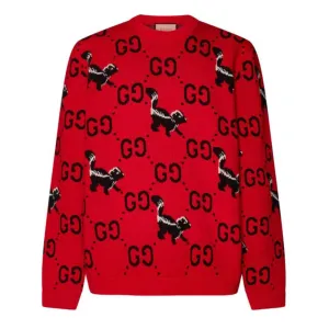 Luxury Branded Red GG Skunk Pullover