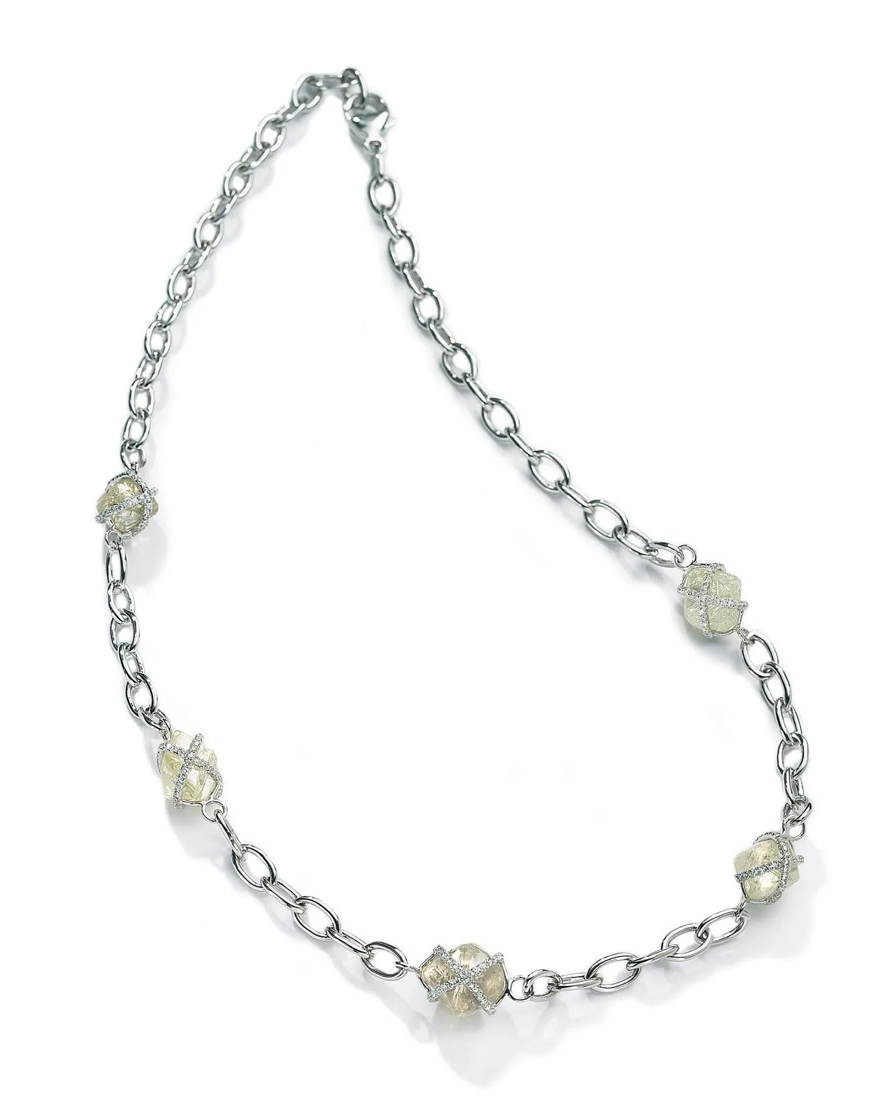 Luxury Embrace Champaign Yellow Natural Raw Necklace