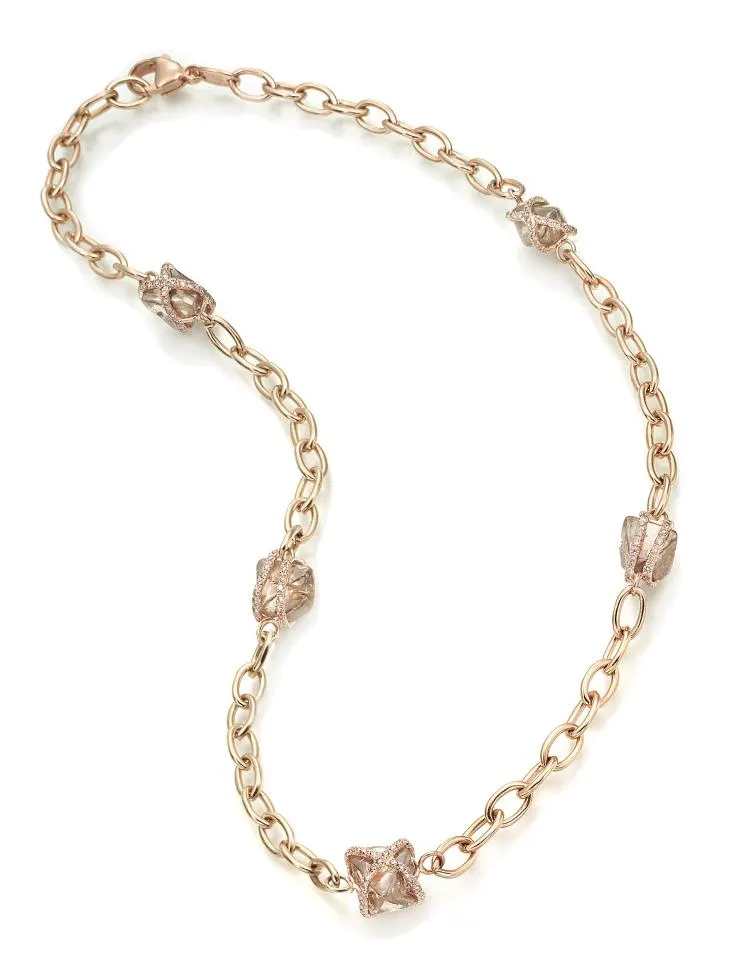 Luxury Embrace Champaign Yellow Natural Raw Necklace