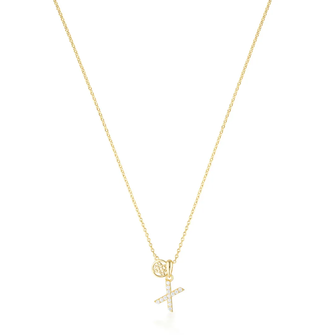 LUXURY LETTERS X INITIAL PENDANT GOLD