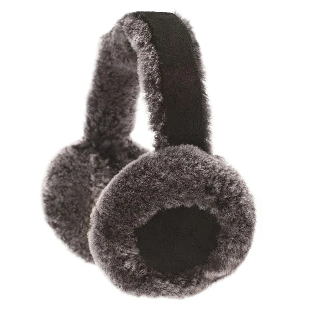 Luxury Sheepskin Earmuffs in Black