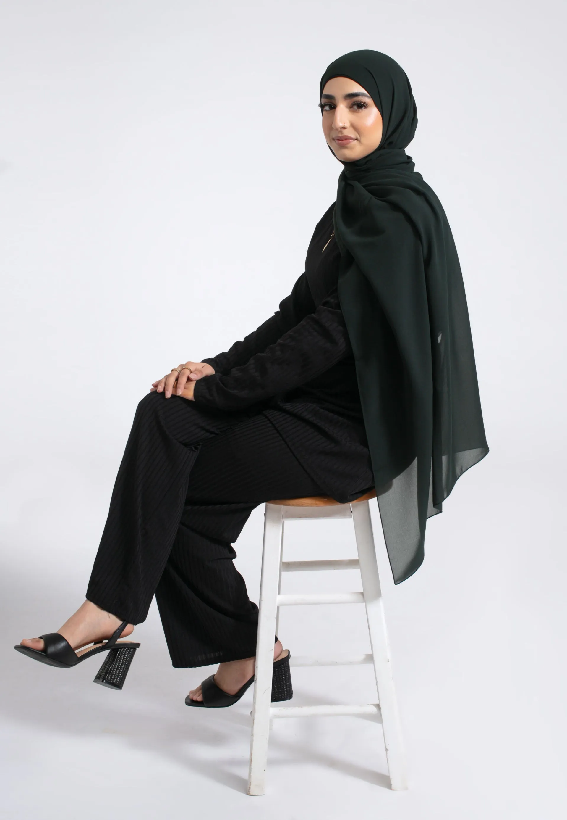 Luxury Soft Chiffon Hijab - Pine Green