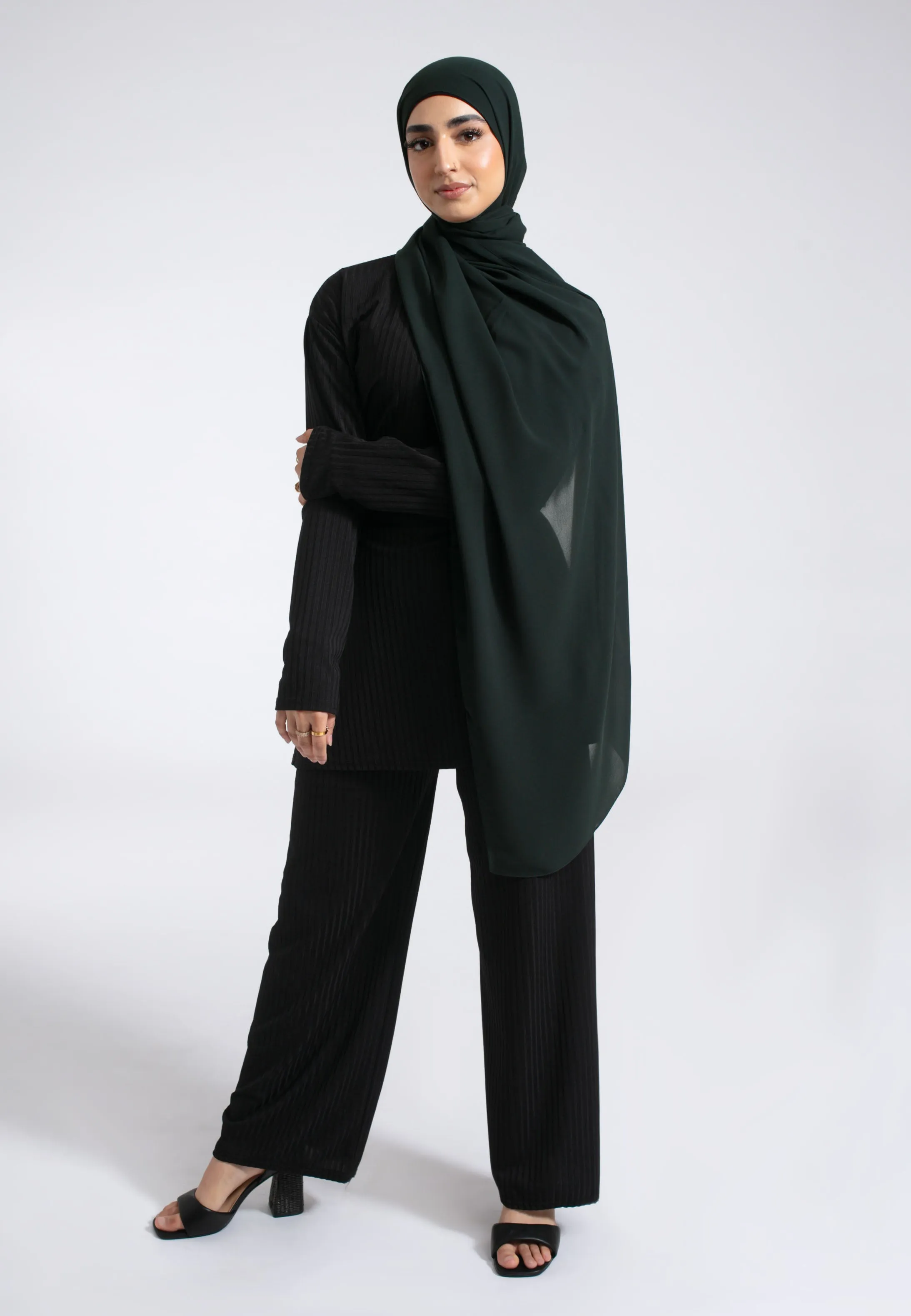 Luxury Soft Chiffon Hijab - Pine Green