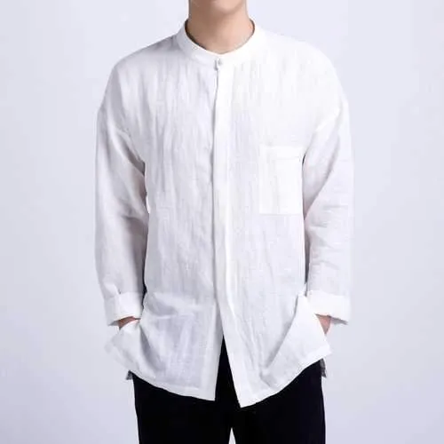 M-4XL Linen Loose Retro Shirt