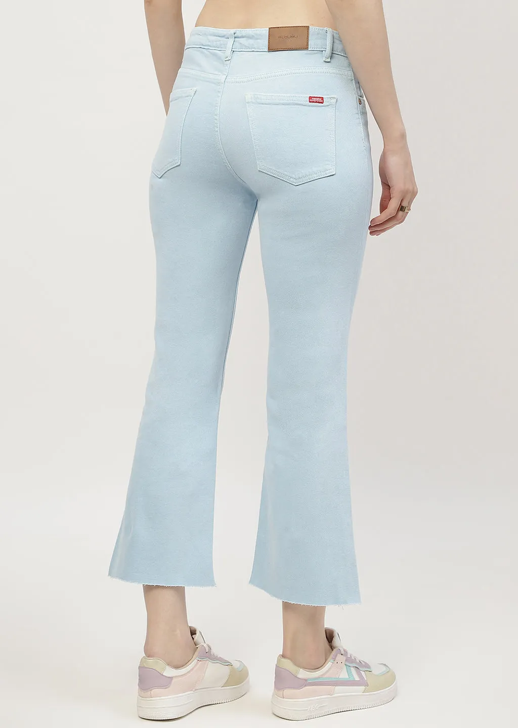 Madame Low Waist Sky Blue Bell Bottom Jeans