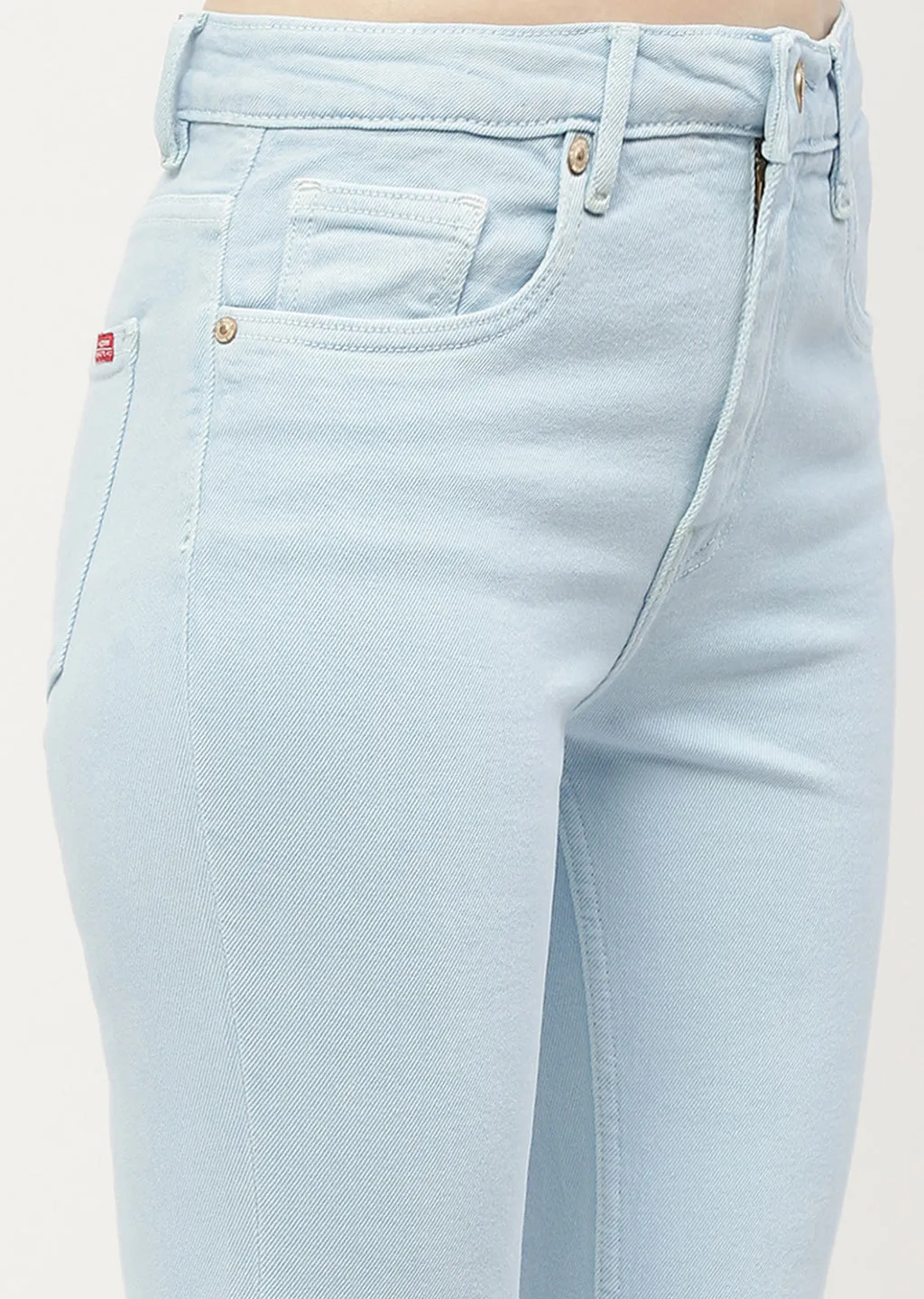 Madame Low Waist Sky Blue Bell Bottom Jeans