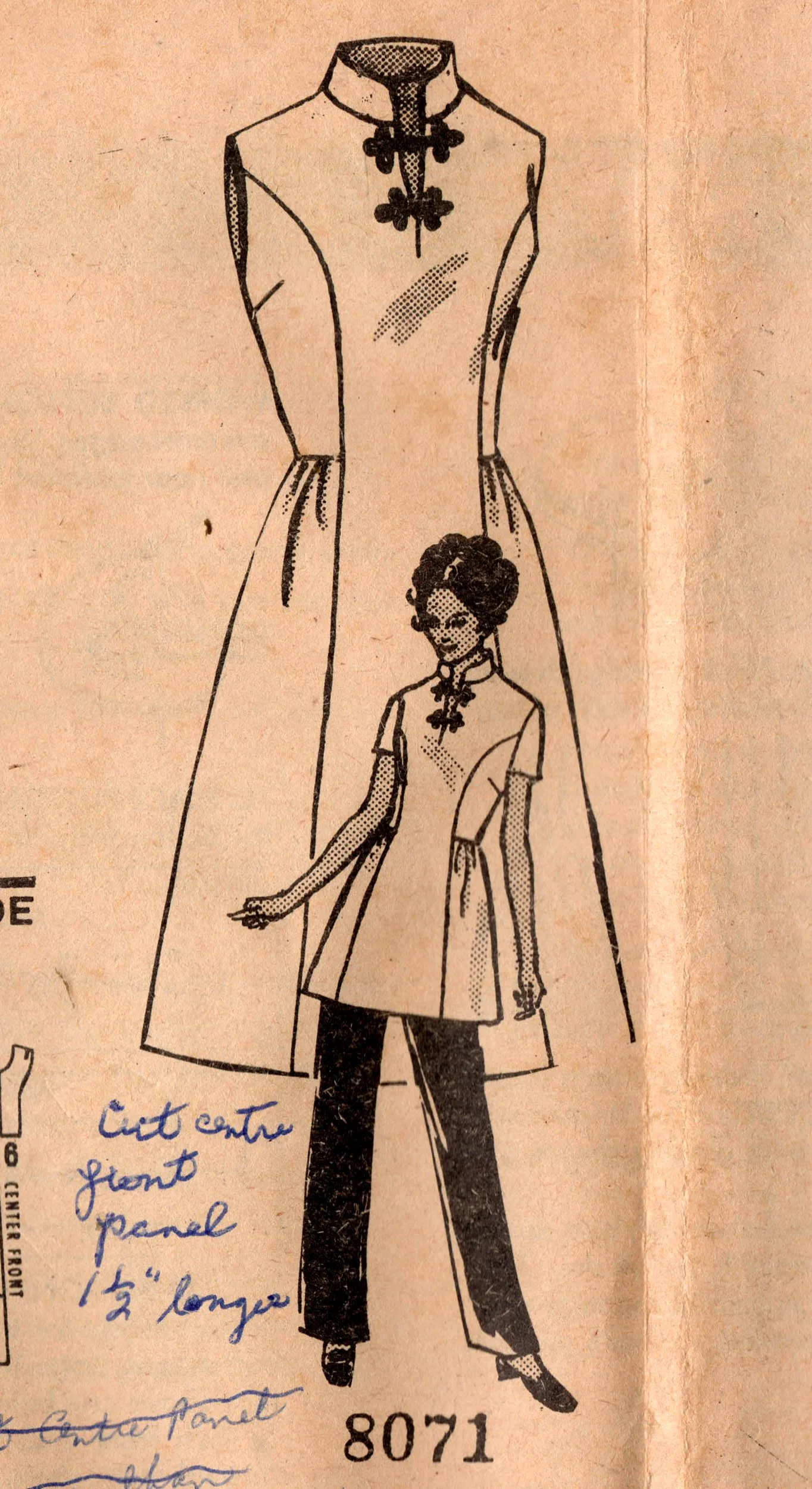 Mail Order 8071 Womens Princess Fit & Flare Dress Tunic & Pants 1960s Vintage Sewing Pattern Bust 38 inches