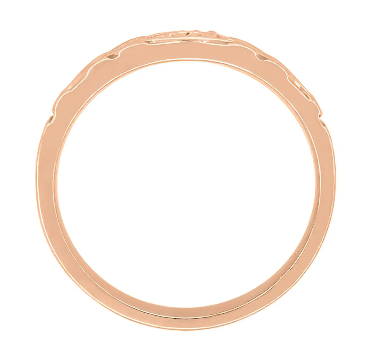 Men's 14K Rose Gold 1950's Jadan Wedding Band with Diamonds