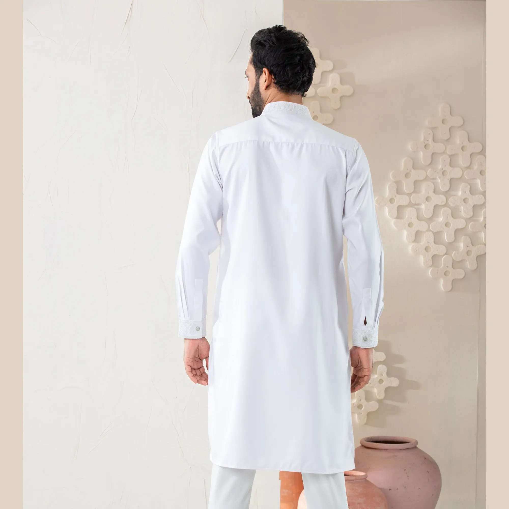 Mens Premium Panjabi-White