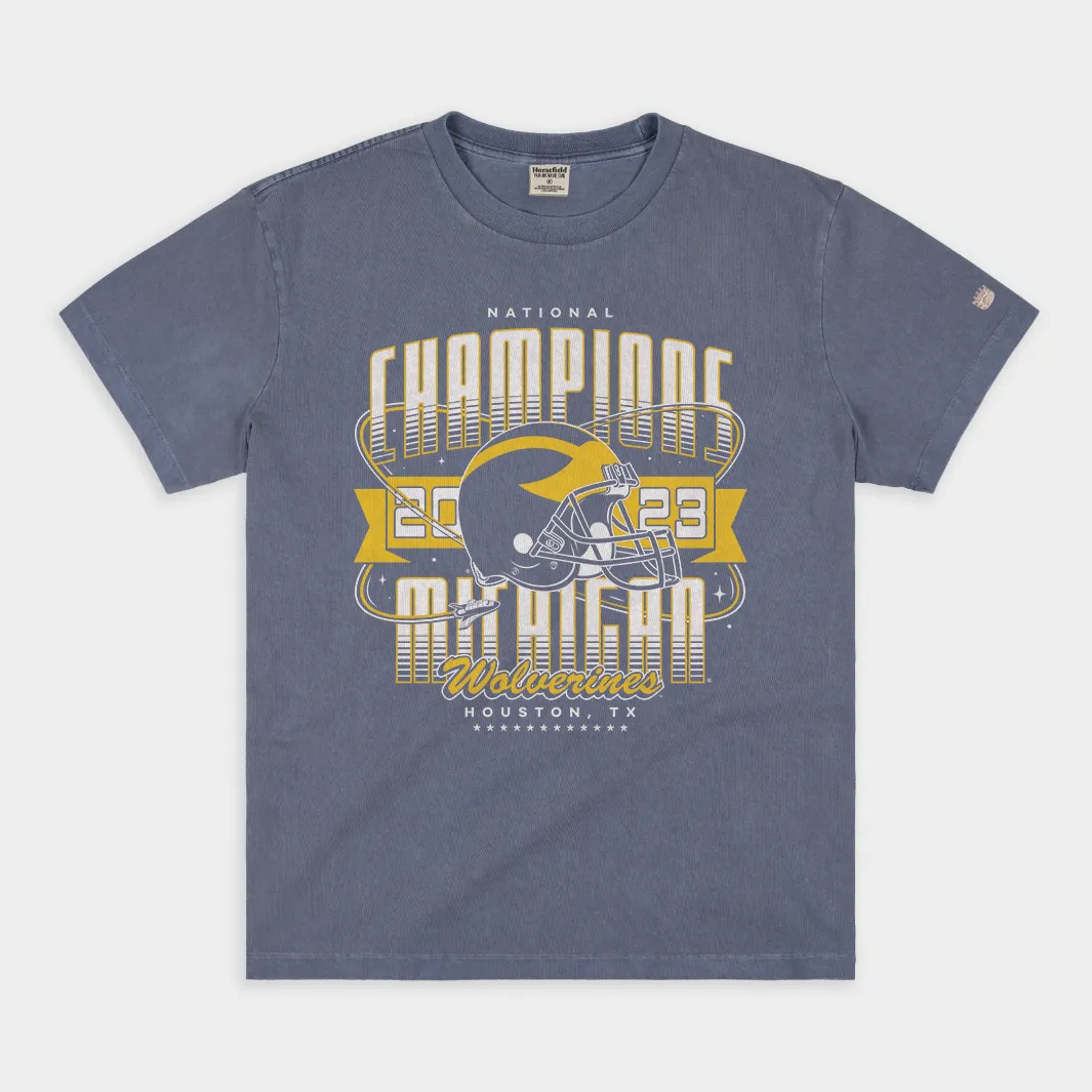 Michigan Football 2023 Champions Vintage Heavyweight Tee