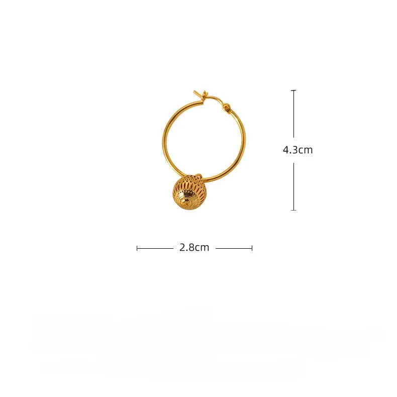 【Mihmily】Lantern Earrings - Metal Hollow, Retro Personalized Design, Perfect Gift