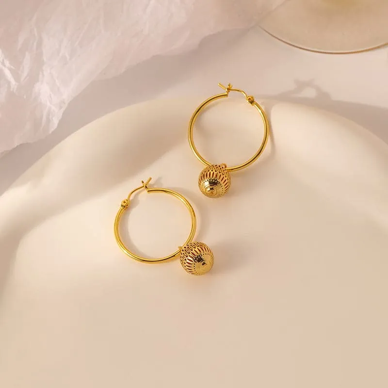 【Mihmily】Lantern Earrings - Metal Hollow, Retro Personalized Design, Perfect Gift