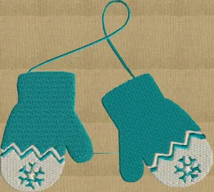 Mittens retro cute - EMBROIDERY DESIGN FILE - Instant download - fun stuff