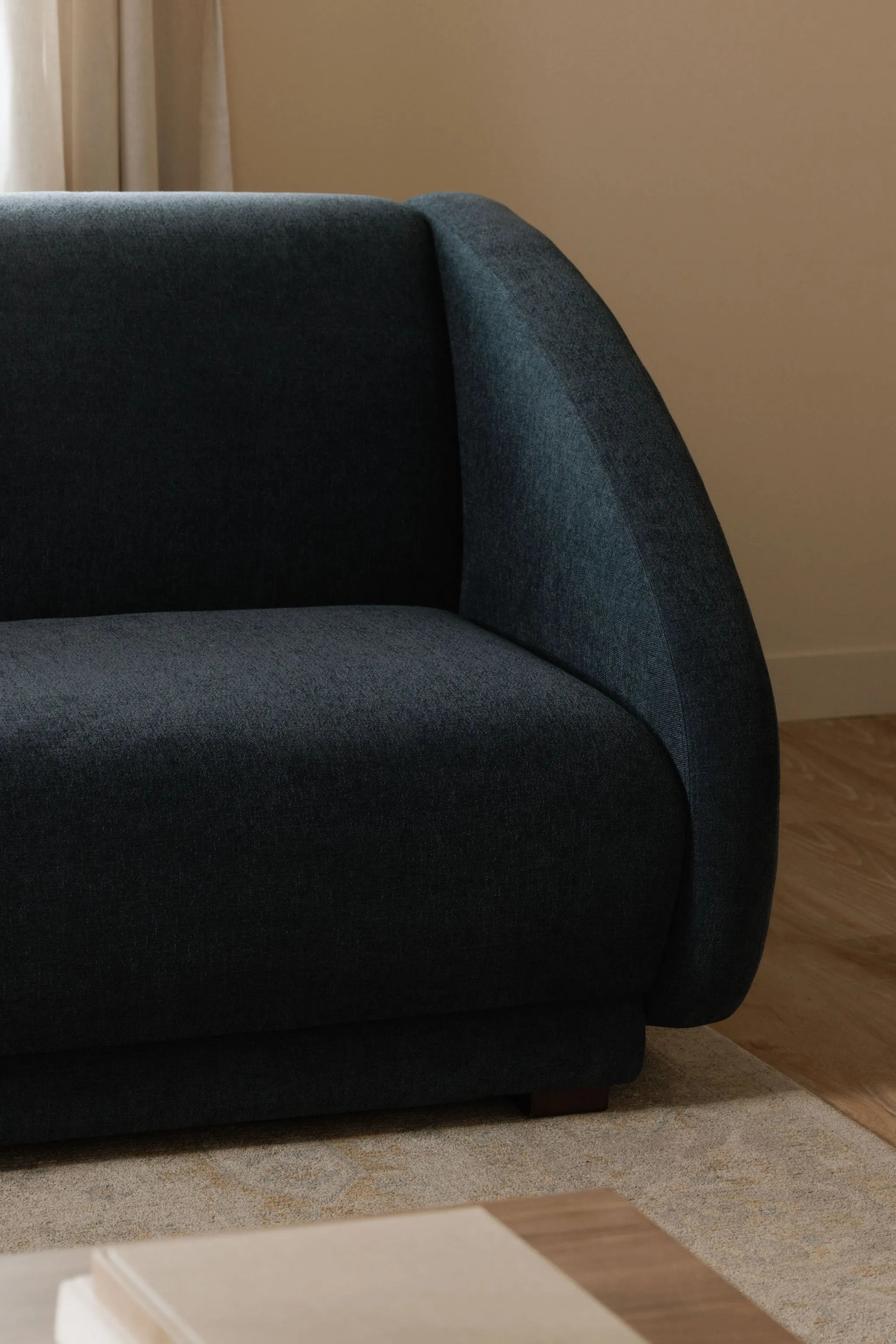 Modern Armchair with Rearward Facing Design